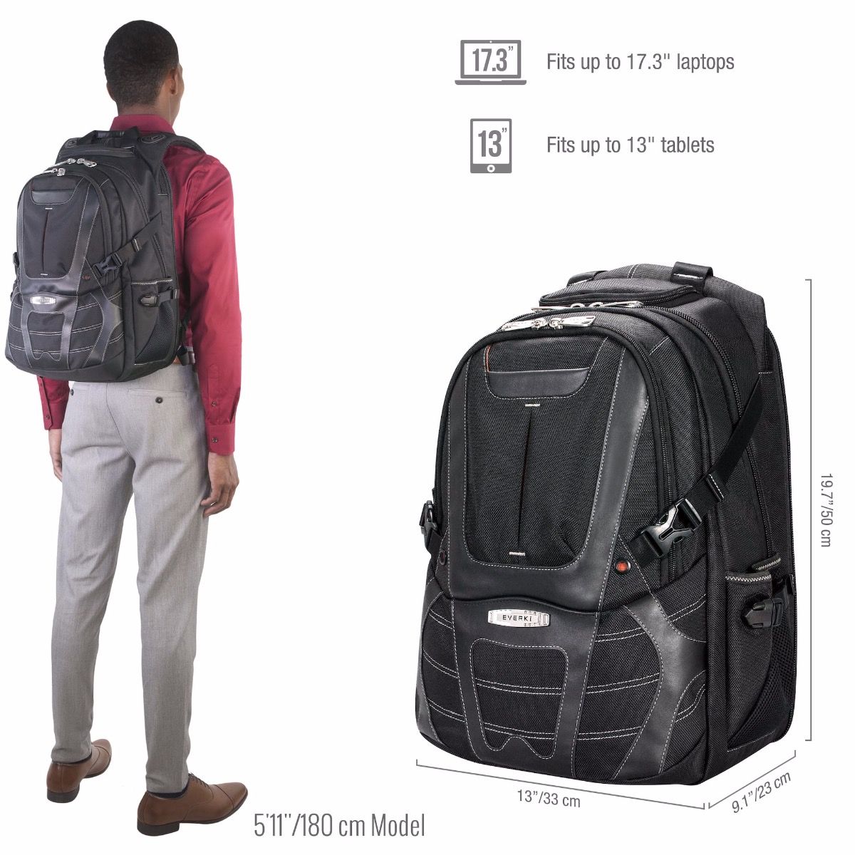 Concept Premium Inch Easy Travel Laptop Backpack Everki